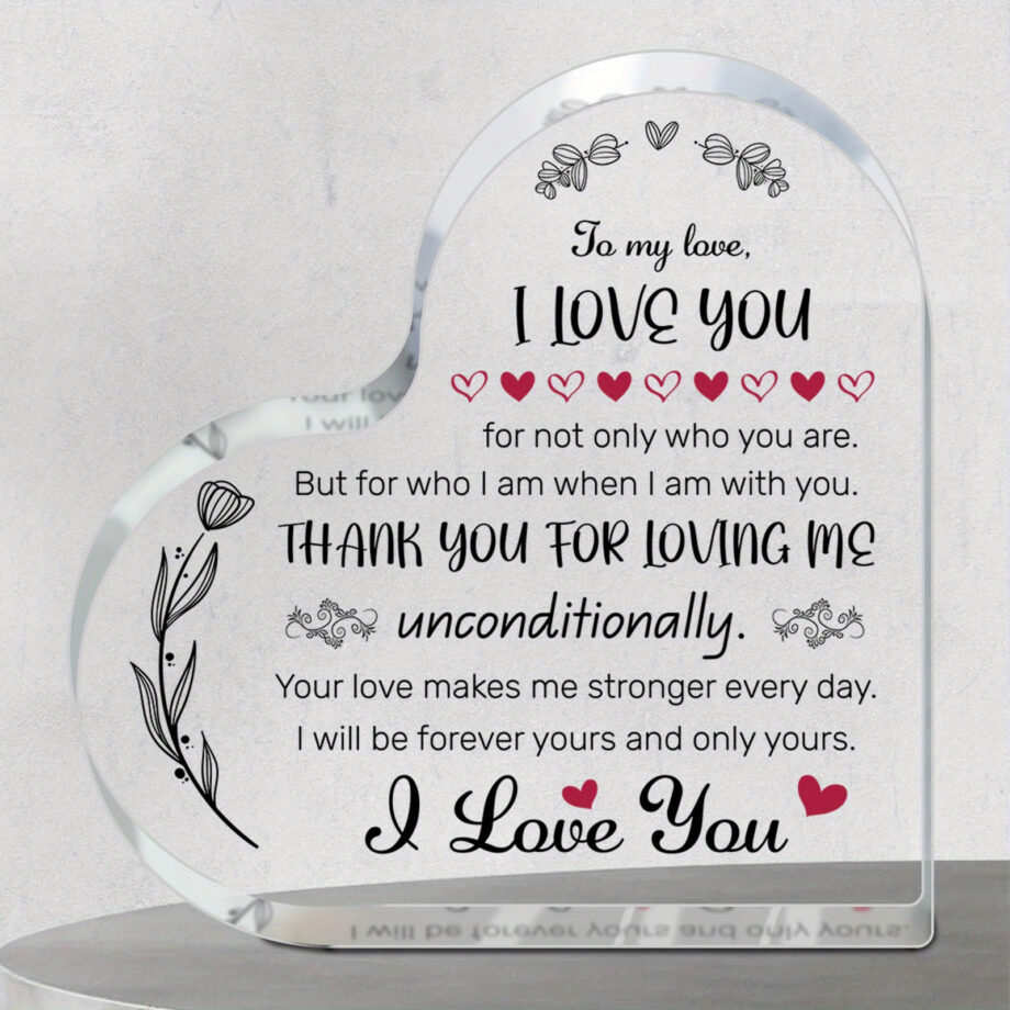 Heartfelt Acrylic Heart Plaque Gifts For Lovers - Romantic Saying