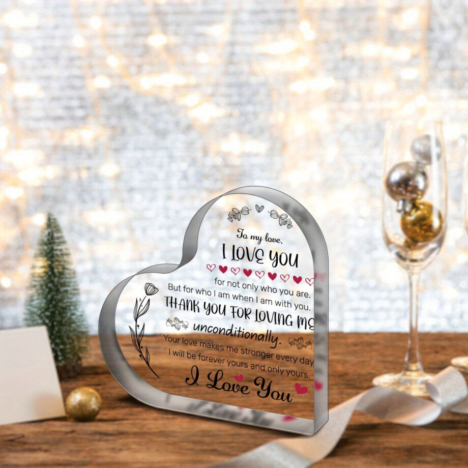 Heartfelt Acrylic Heart Plaque Gifts For Lovers - Romantic Saying