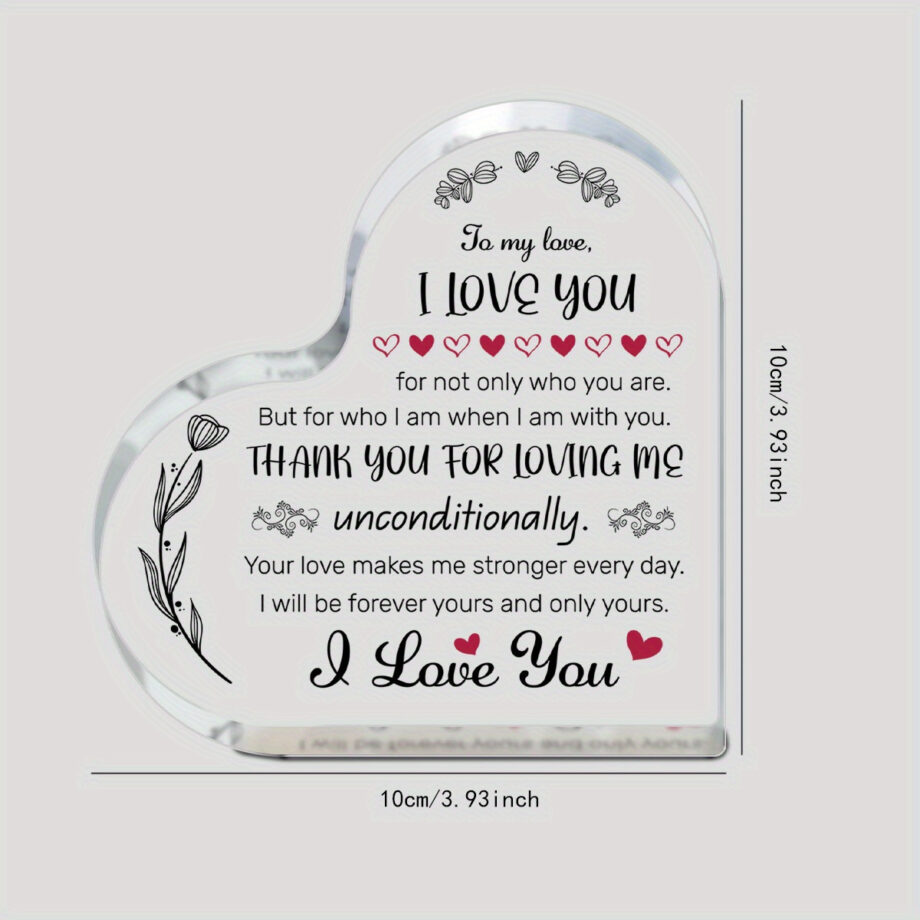 Heartfelt Acrylic Heart Plaque Gifts For Lovers - Romantic Saying