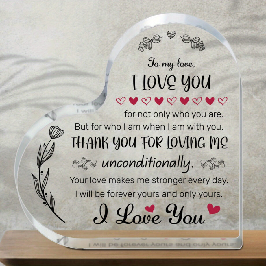 Heartfelt Acrylic Heart Plaque Gifts For Lovers - Romantic Saying