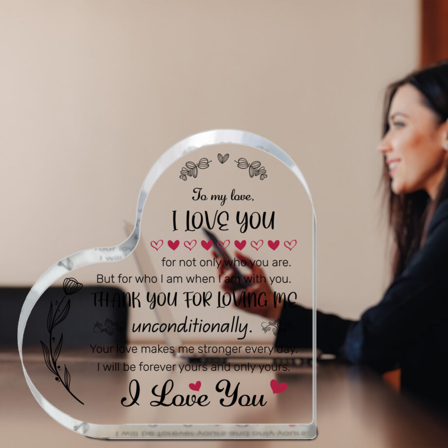 Heartfelt Acrylic Heart Plaque Gifts For Lovers - Romantic Saying