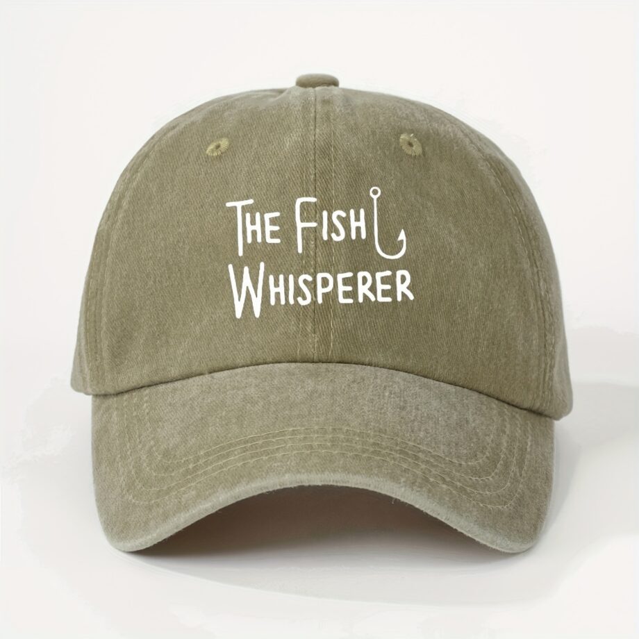 Curved Brim Washed Baseball Cap, The Fish Whisperer