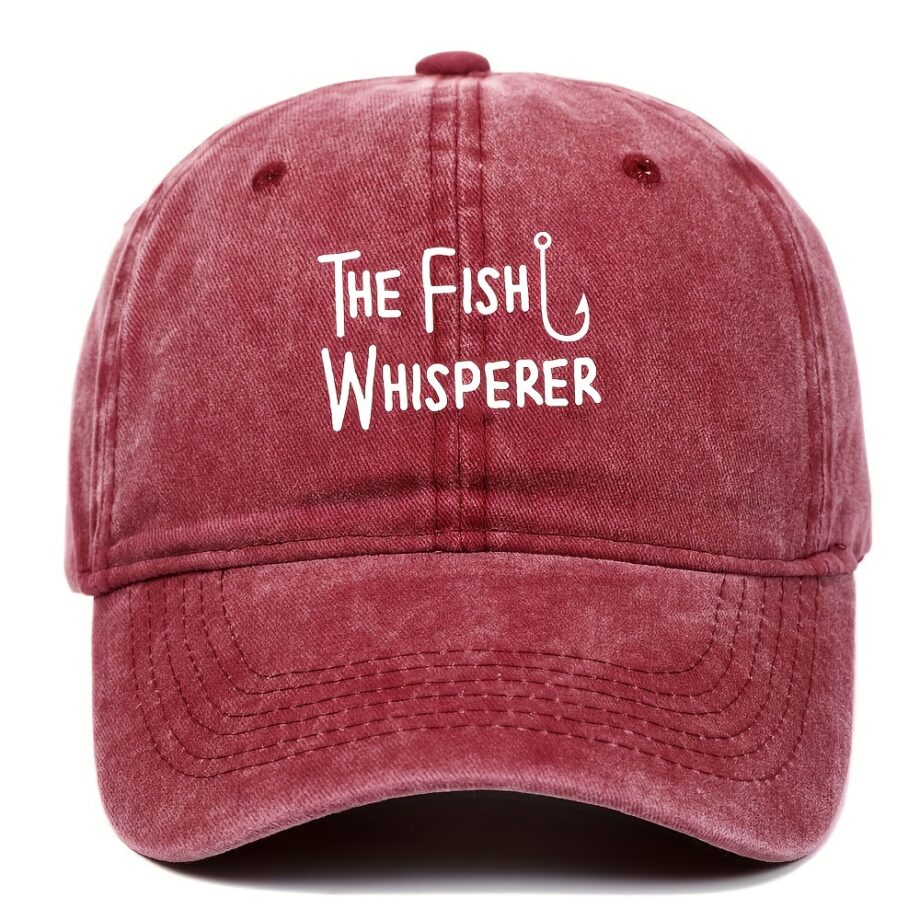 Curved Brim Washed Baseball Cap, The Fish Whisperer