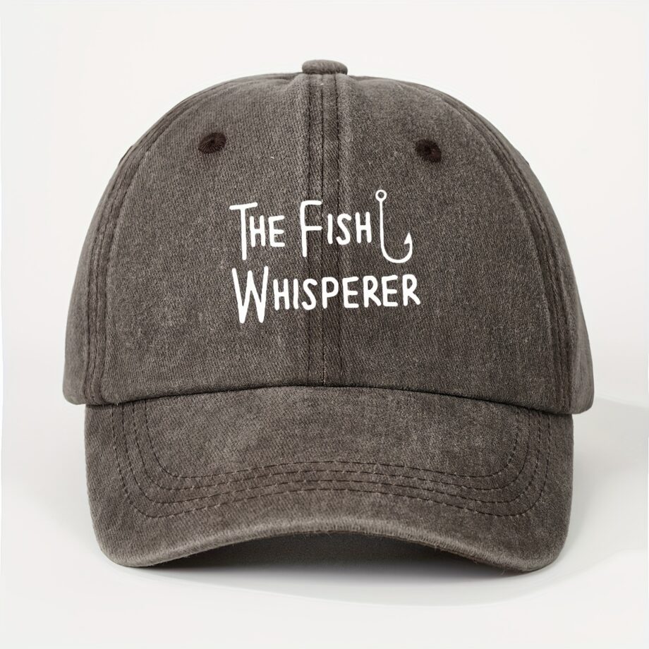 Curved Brim Washed Baseball Cap, The Fish Whisperer