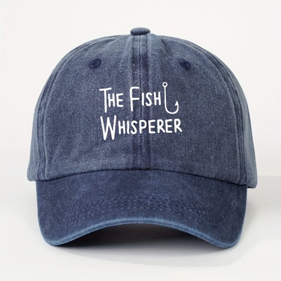 Curved Brim Washed Baseball Cap, The Fish Whisperer