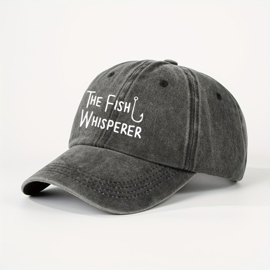 Curved Brim Washed Baseball Cap, The Fish Whisperer