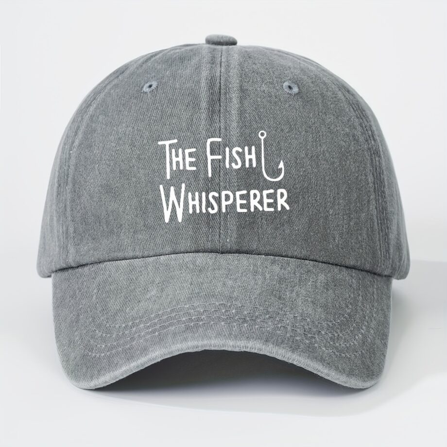 Curved Brim Washed Baseball Cap, The Fish Whisperer