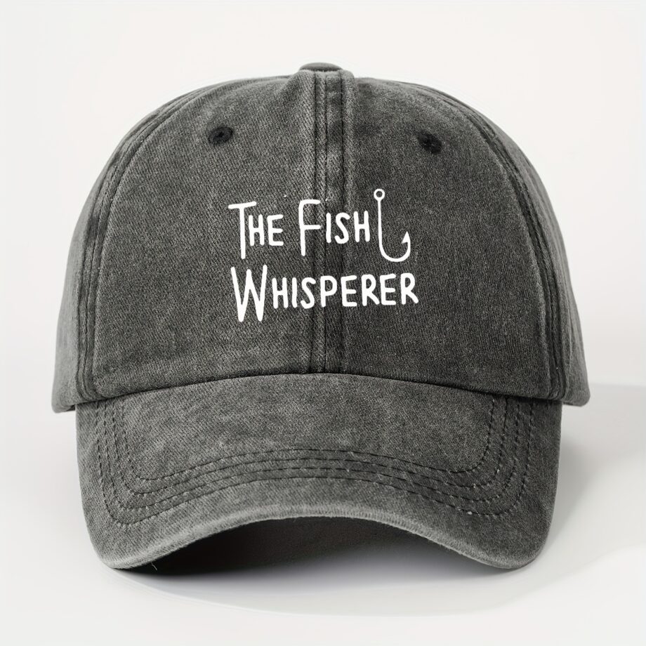 Curved Brim Washed Baseball Cap, The Fish Whisperer